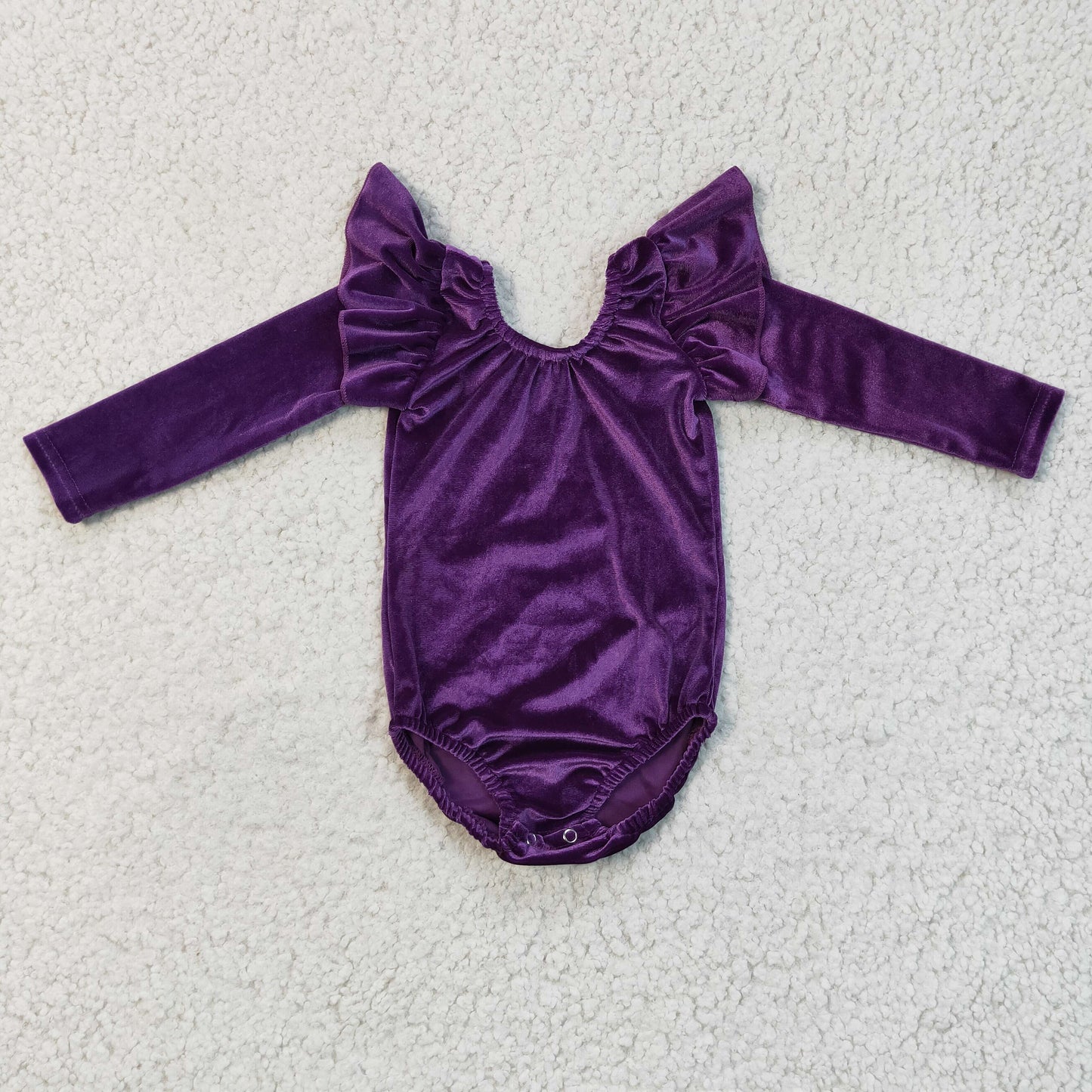 Lila Samt Langarm Strampler Baby Mädchen Body