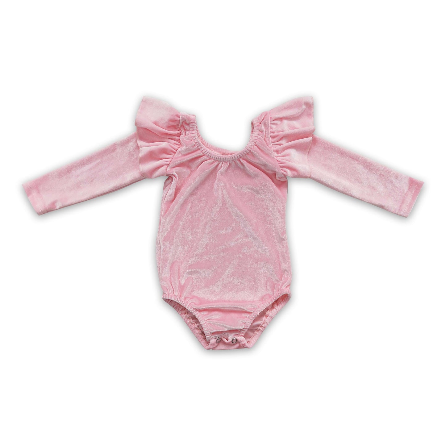 Rosa Samt-Strampler für Baby-Mädchen mit langen Ärmeln