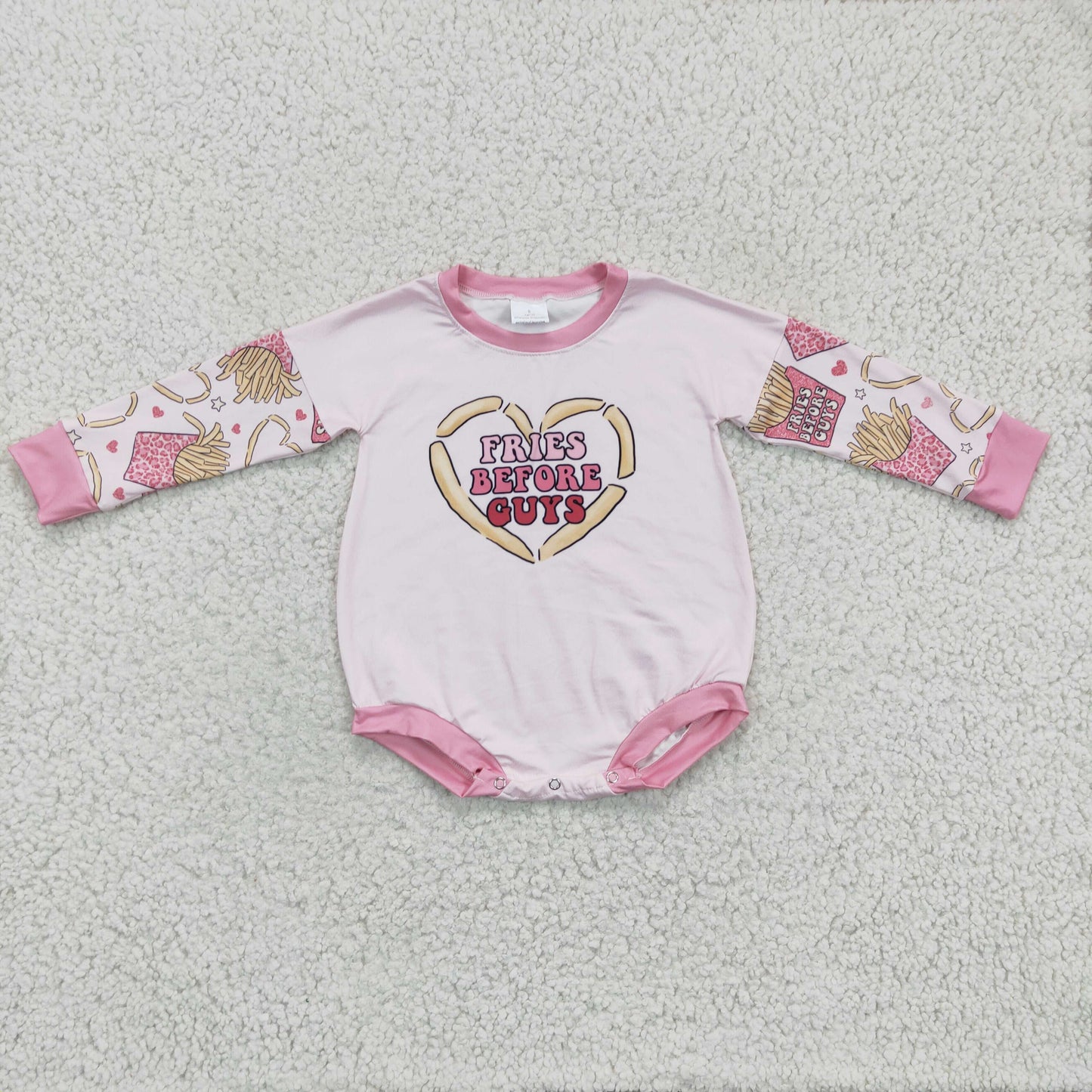 Pommes-Herz rosa Baby Mädchen Valentinstag Strampler