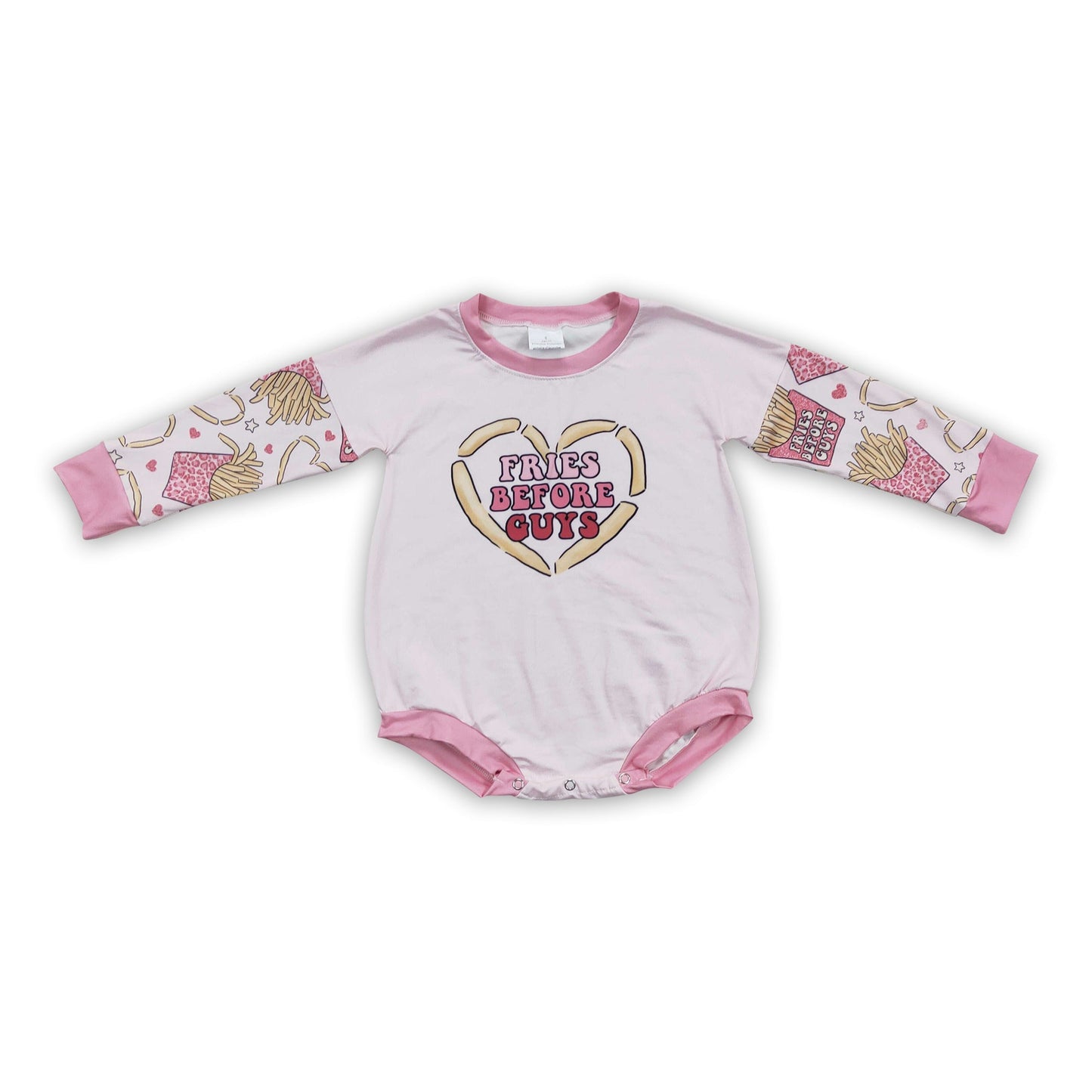Pommes-Herz rosa Baby Mädchen Valentinstag Strampler