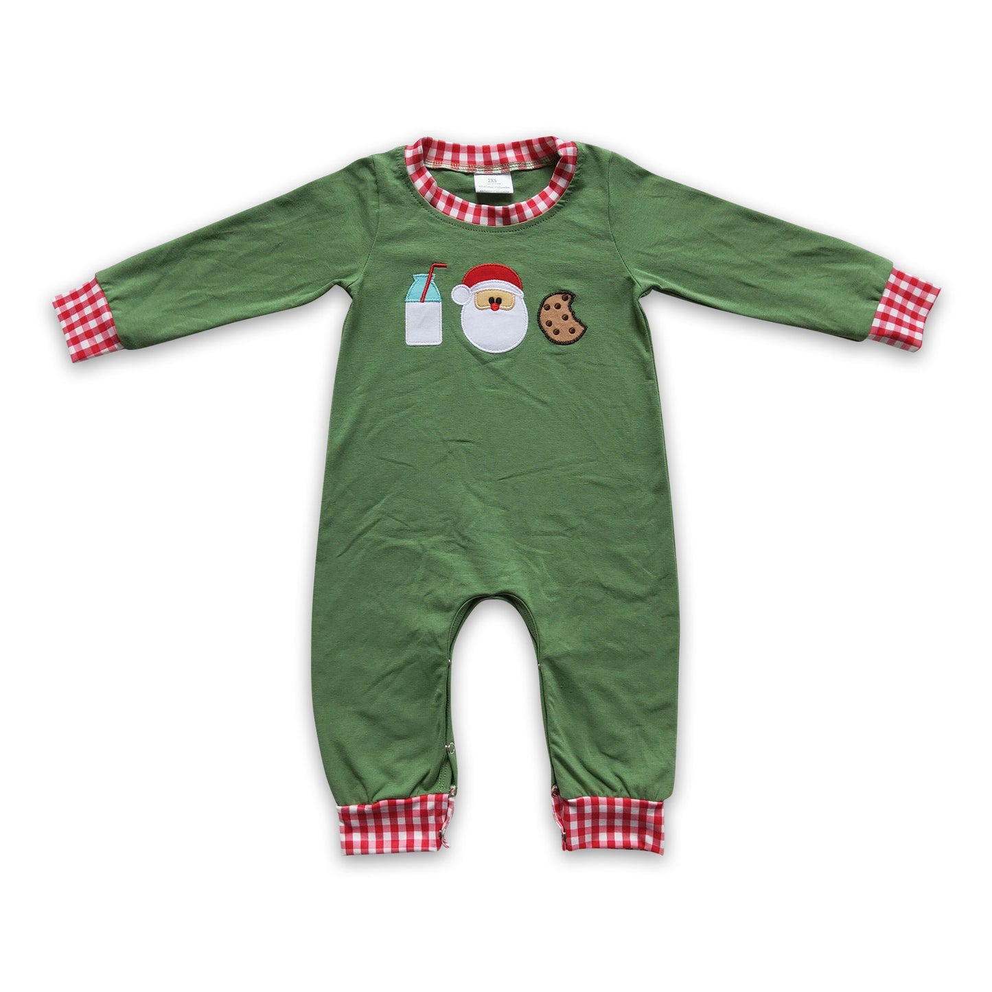 Milch Weihnachtsmann Keks Stickerei Baby Junge Weihnachts-Strampler