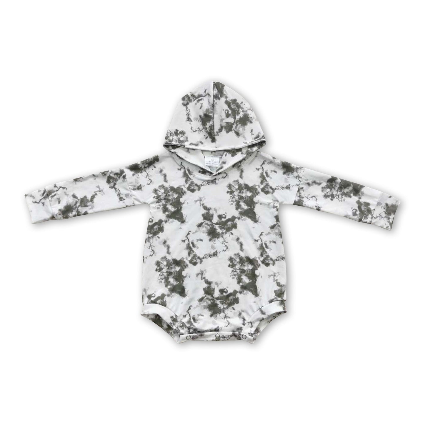 Olivefarbener Batik-Langarm-Baby-Overall für den Herbst