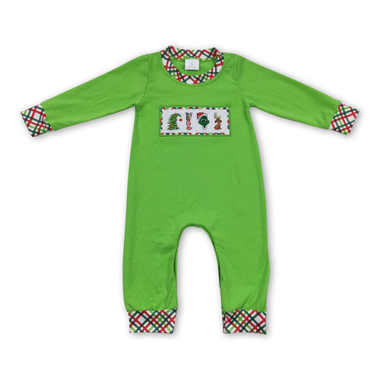 Grüner Strampler mit langen Ärmeln für Babyjungen, Weihnachten