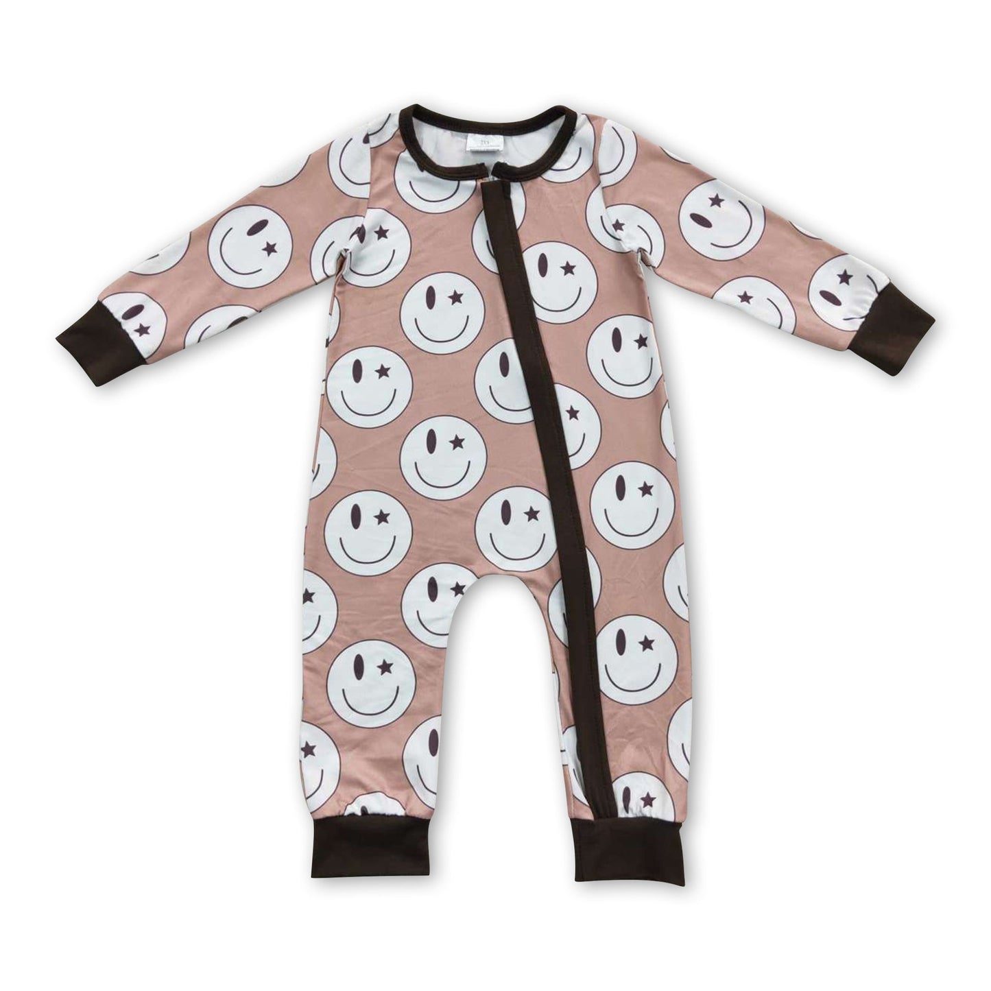 Langärmliger Baby-Strampler mit Reißverschluss, khaki