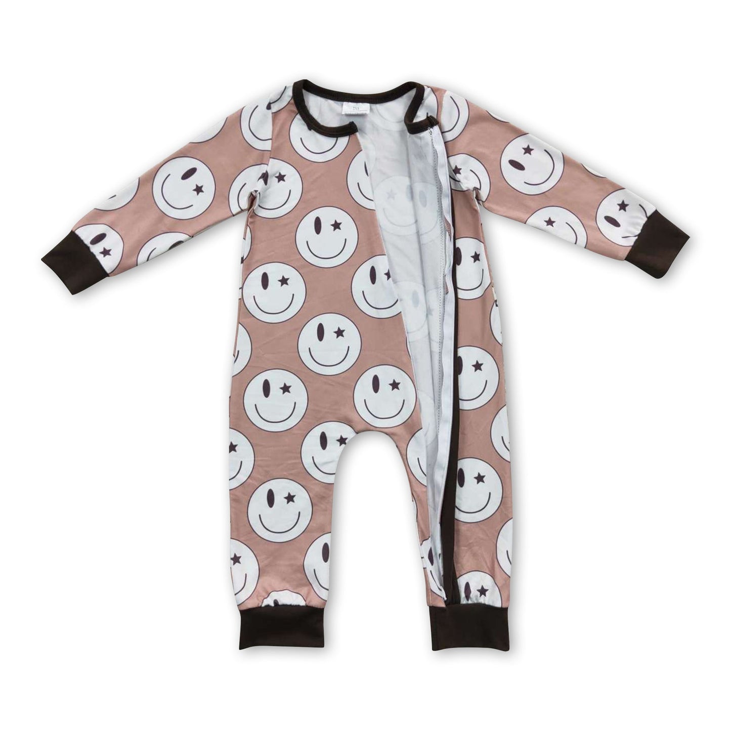 Langärmliger Baby-Strampler mit Reißverschluss, khaki