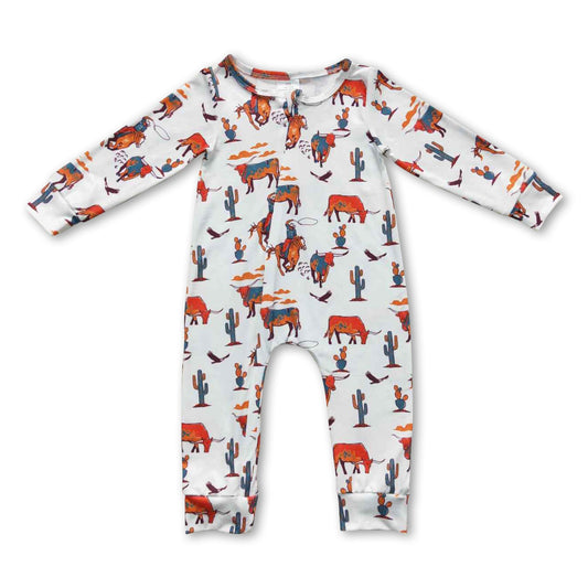Pferdekaktus Langarm Baby Kleinkinder Western Strampler