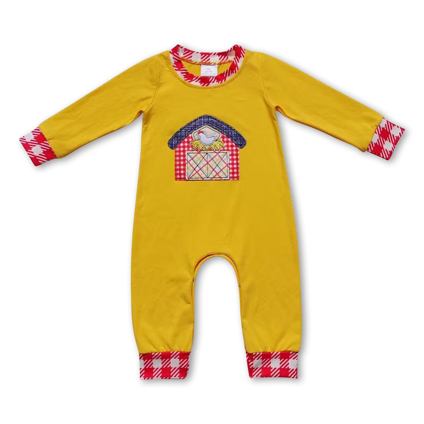 Hühnerfarm Langarm Rüschen Baby Jungen Strampler
