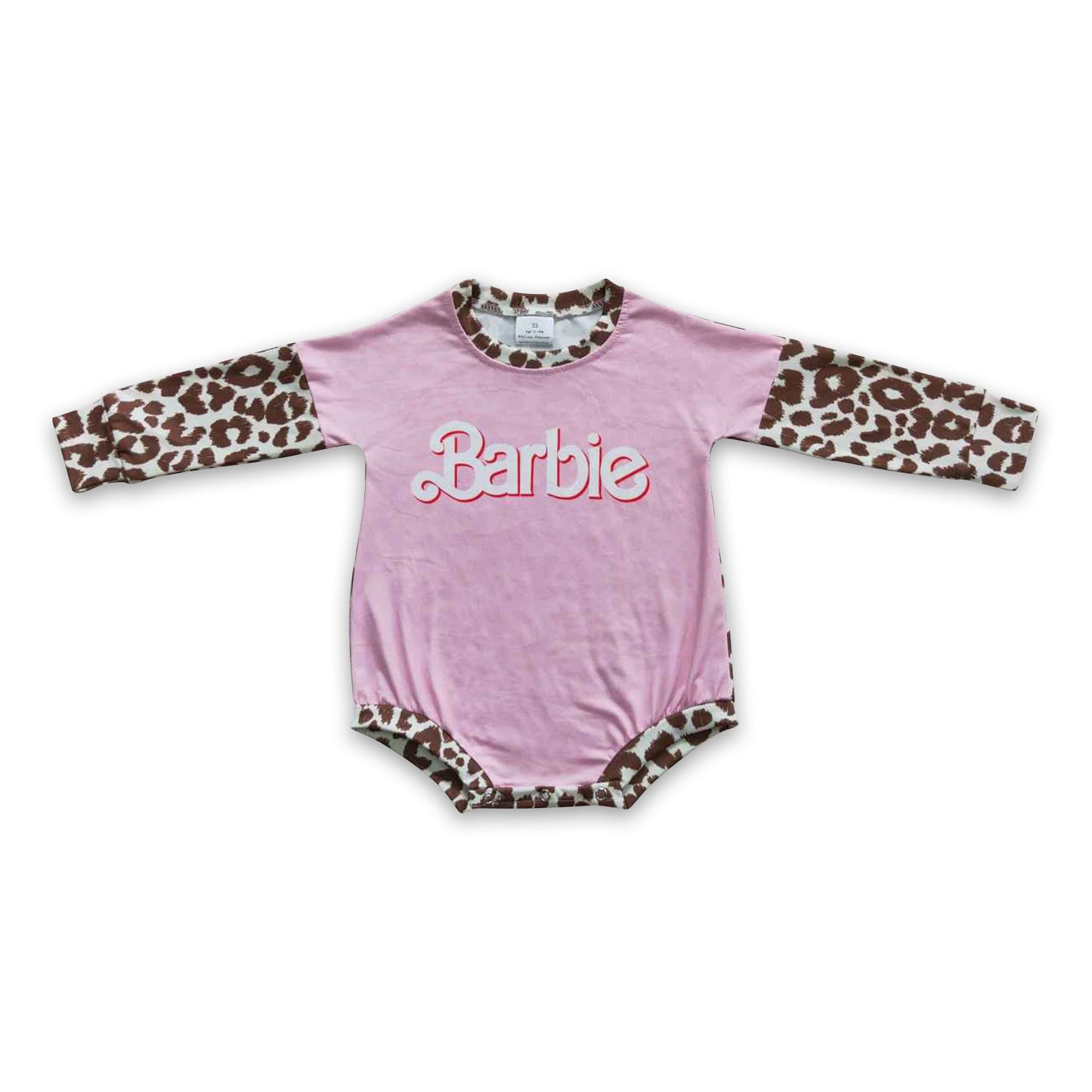 Rosa Leoparden-Langarm-Party-Strampler für Baby-Mädchen