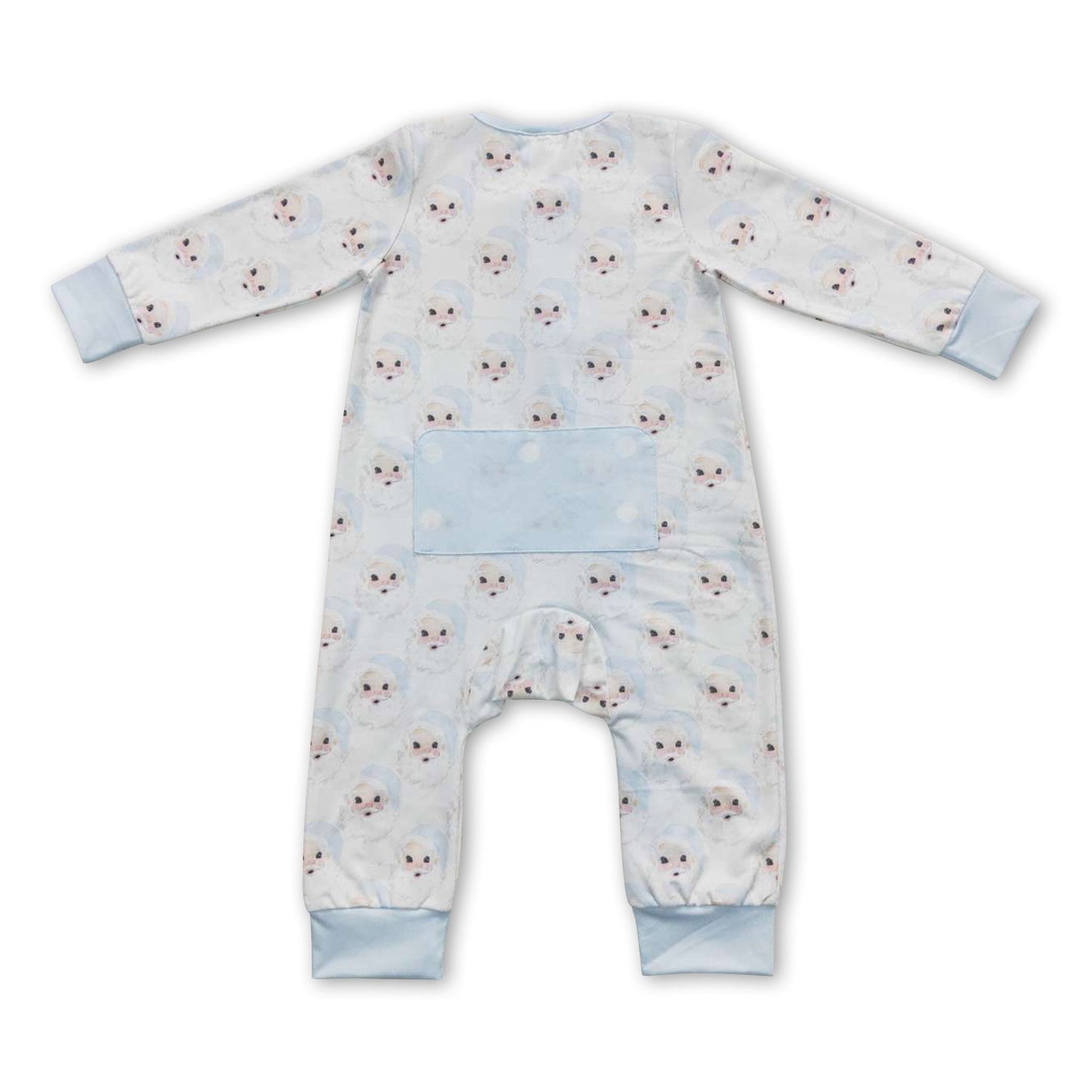 Blauer Weihnachtsstrampler mit Reißverschluss für Babyjungen