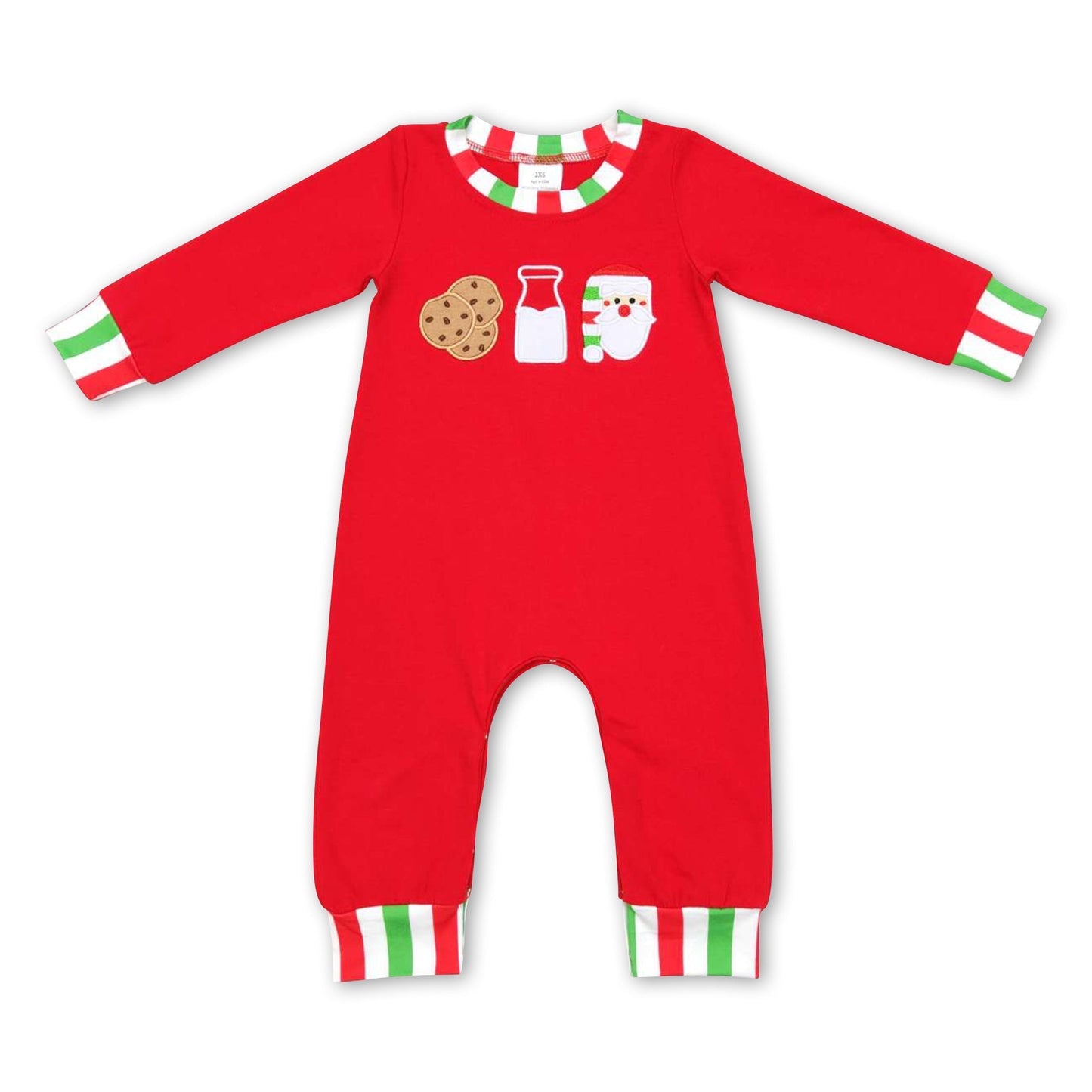 Plätzchen Milch Weihnachtsmann Rotstreifen Baby Strampler Weihnachten