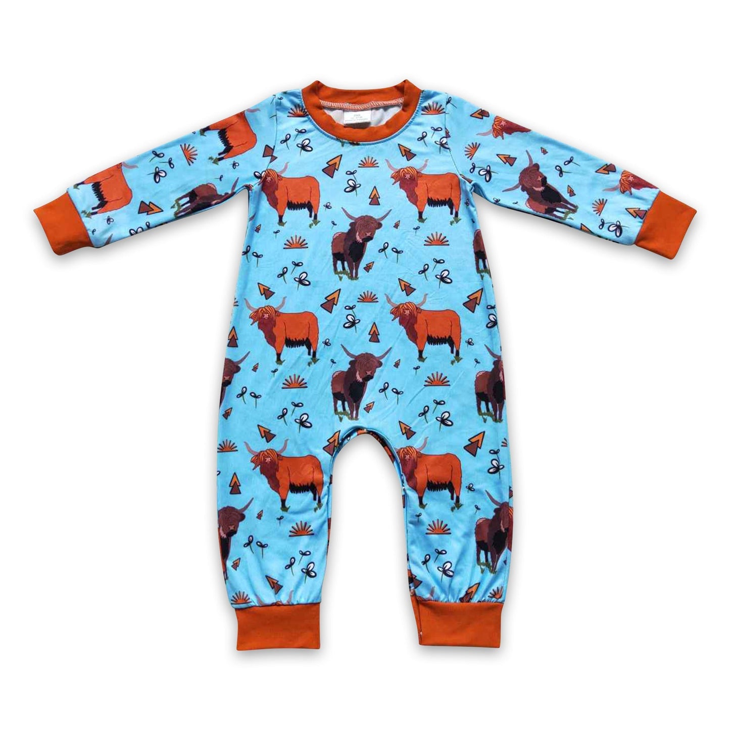 Brauner langärmliger Cowboy-Strampler für Babys