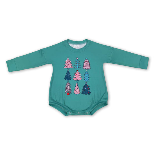 Grüner Weihnachtsbaum Baby Strampler