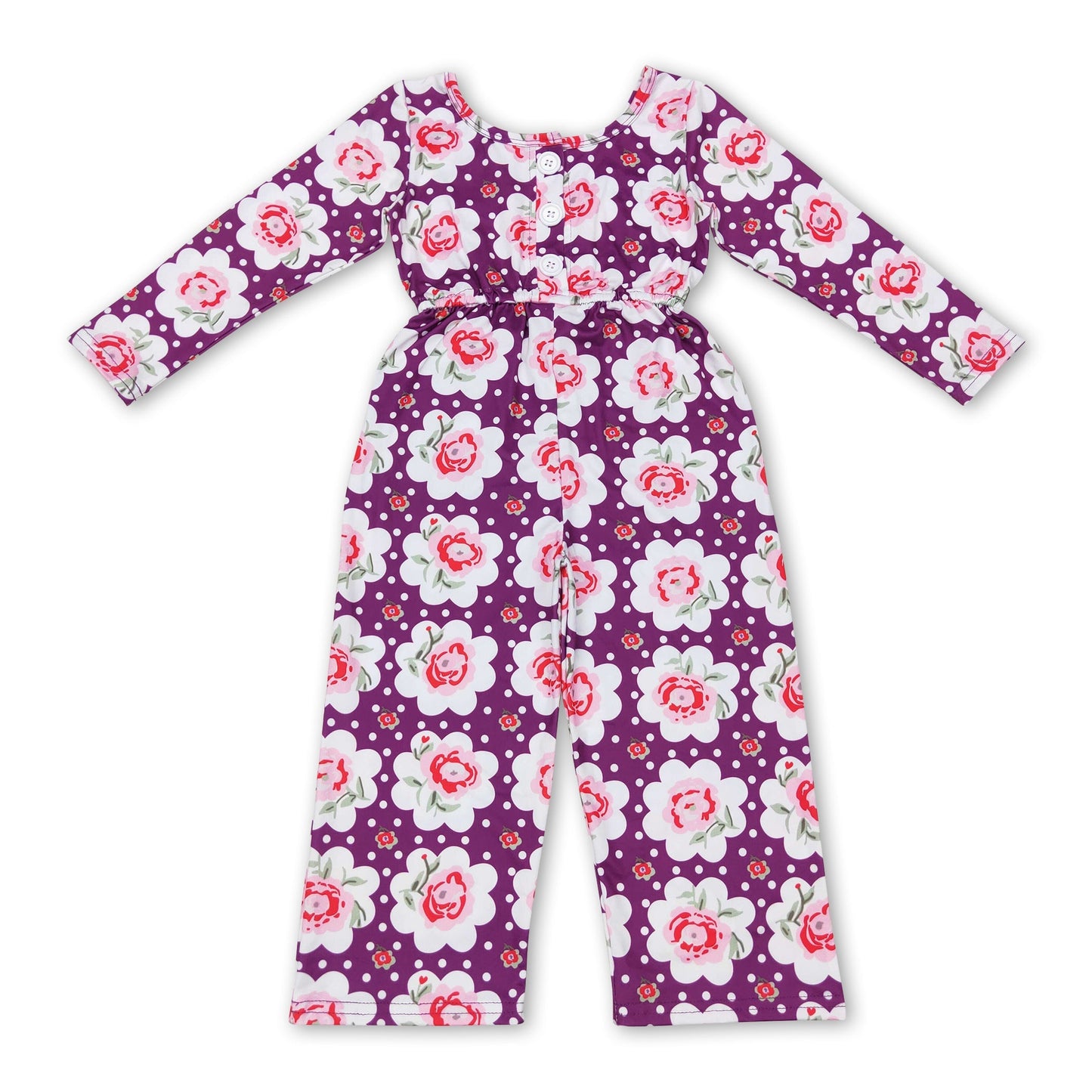 Lila geblümter Taschen-Overall für Baby-Mädchen