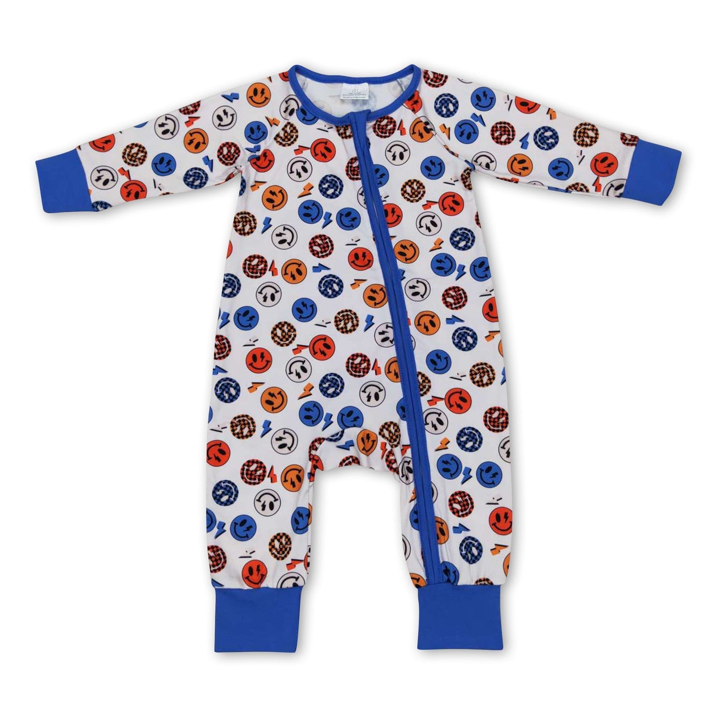 Blauer Strampler mit Reißverschluss und langen Ärmeln für Babys