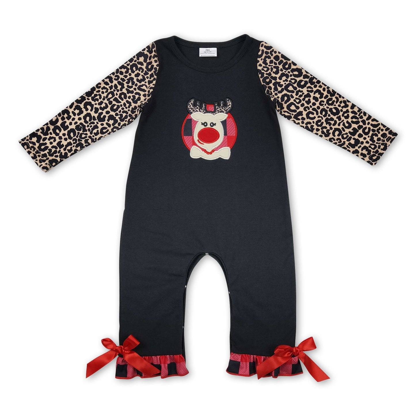 Buffalo Reh Leopard Baby Mädchen Weihnachts-Strampler