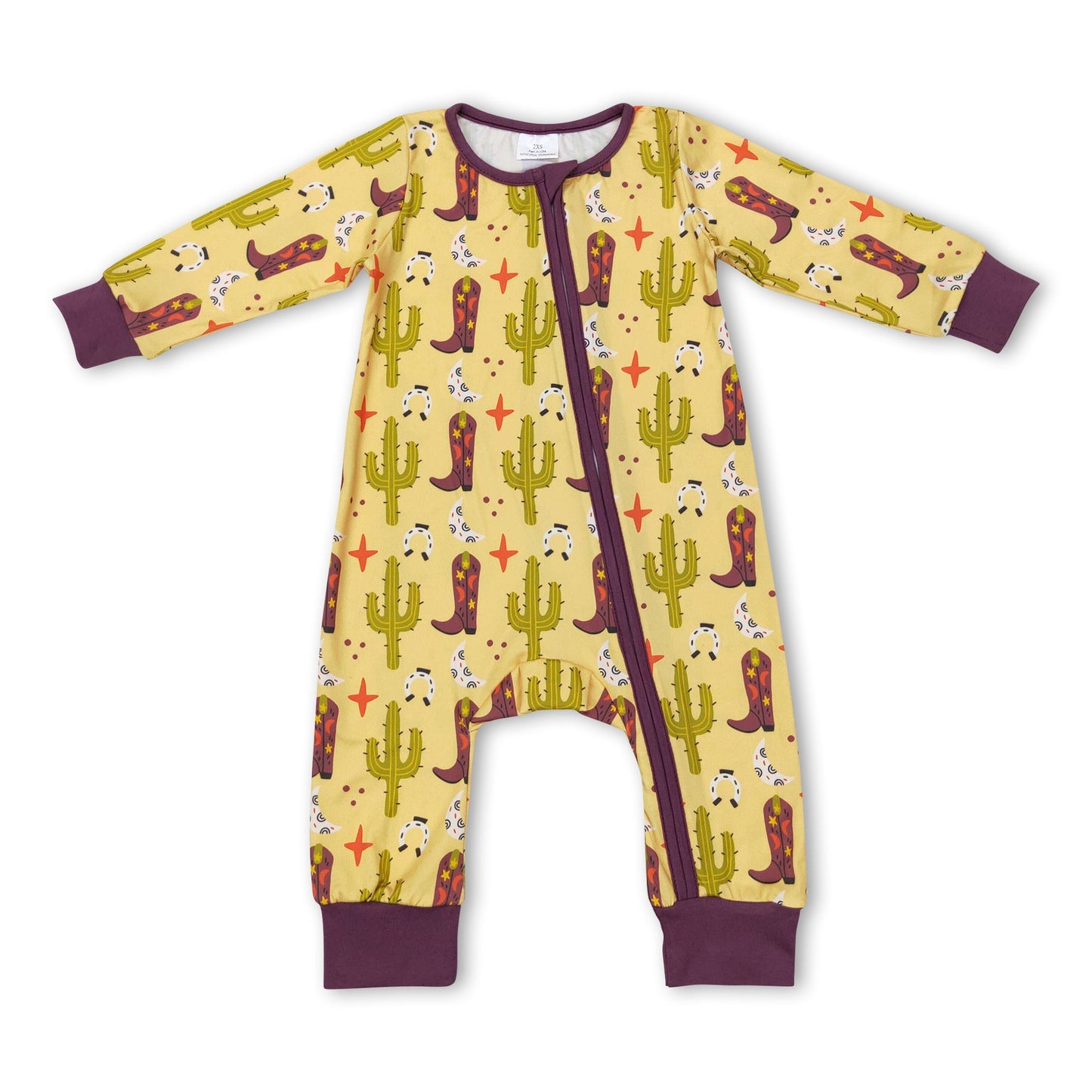 Boots Kaktusbraun Baby Western Reißverschluss-Strampler für Kinder