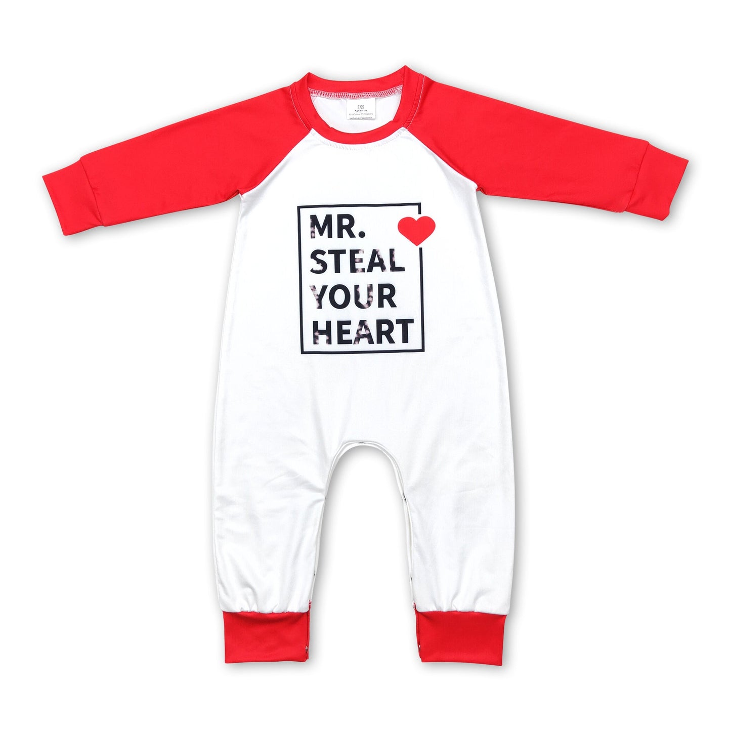 Roter Langarm-Strampler mit Herz für Babys zum Valentinstag