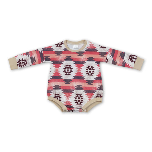 Gestreifter Azteken-Langarm-Strampler für Baby und Kind im Western-Stil