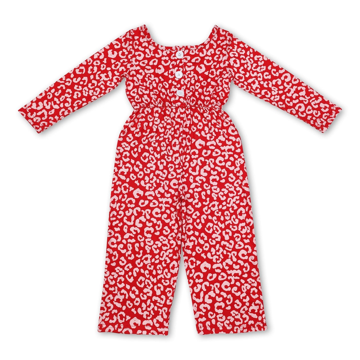 Langarm Leopardentäschchen Baby-Mädchen-Strampler