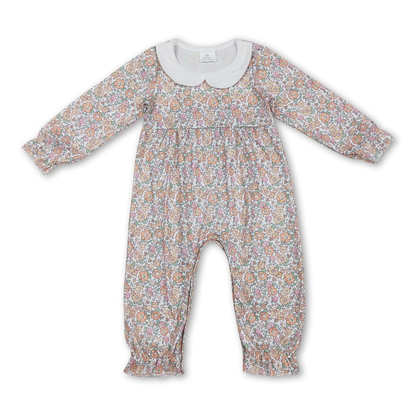 Langarm Strampler für Baby Mädchen mit Blumenmuster für den Herbst