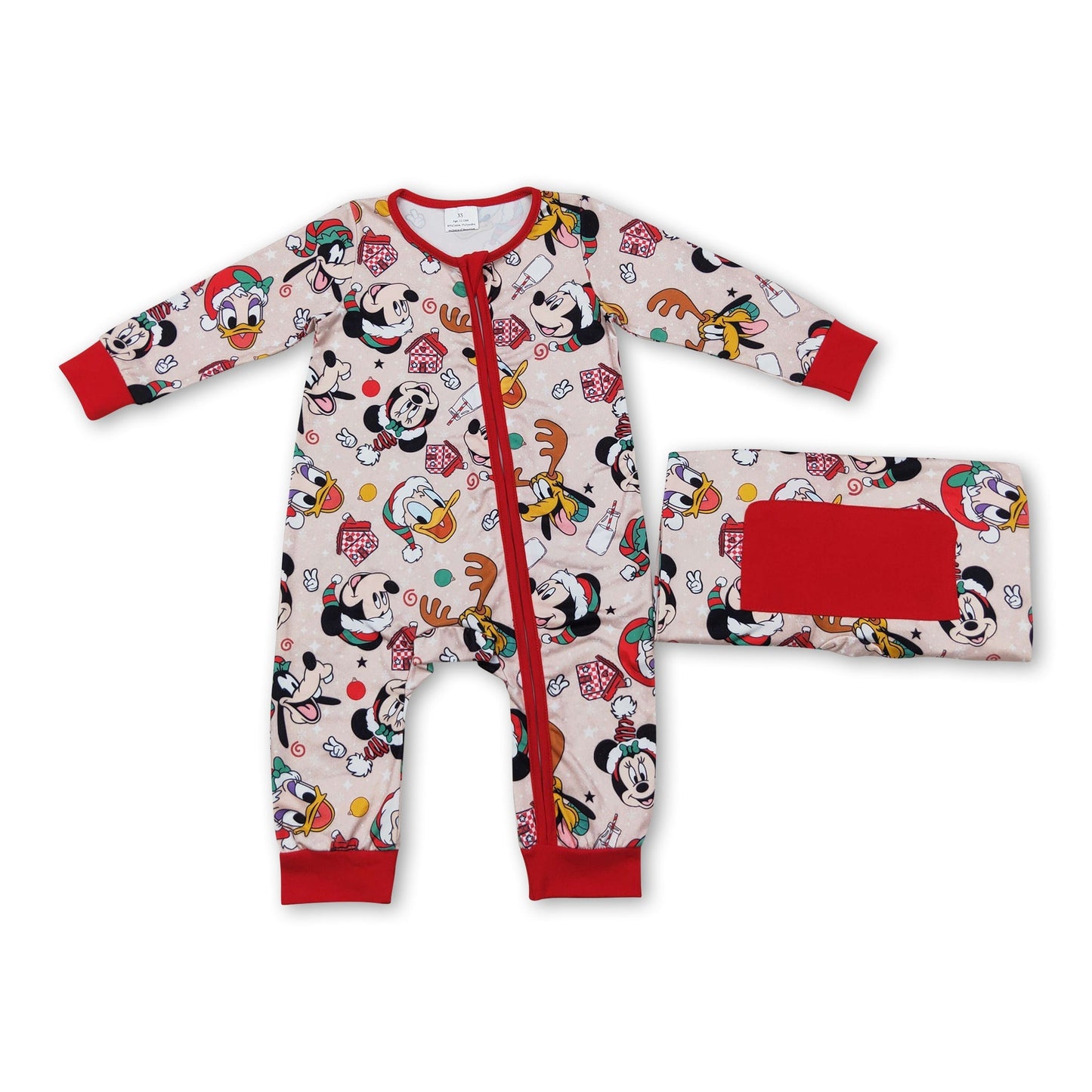 Enten-Mäuse-Hirsche Baby-Jungen-Weihnachts-Reißverschluss-Strampler