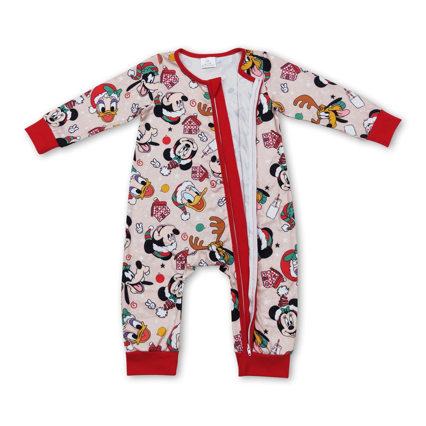 Enten-Mäuse-Hirsche Baby-Jungen-Weihnachts-Reißverschluss-Strampler