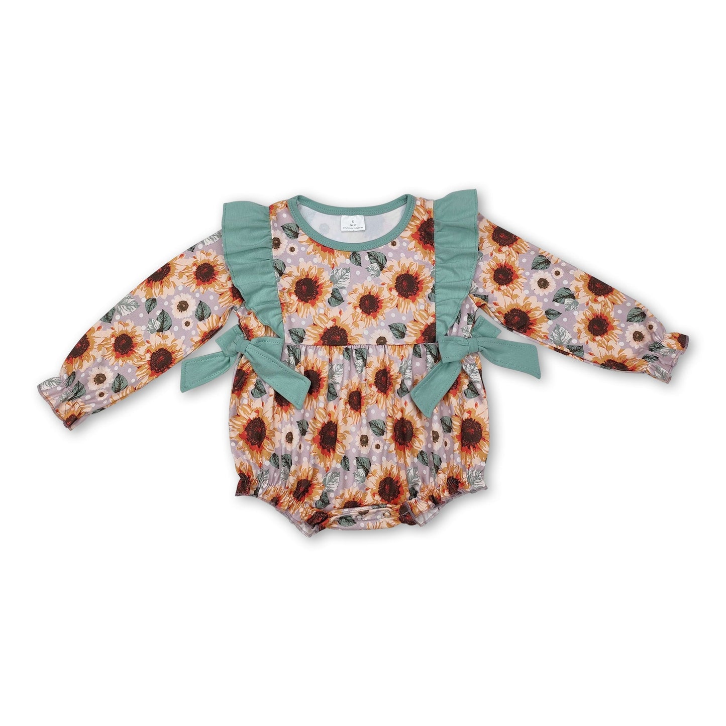 Langarm-Sonnenblumen-Strampler für Baby-Mädchen im Herbst