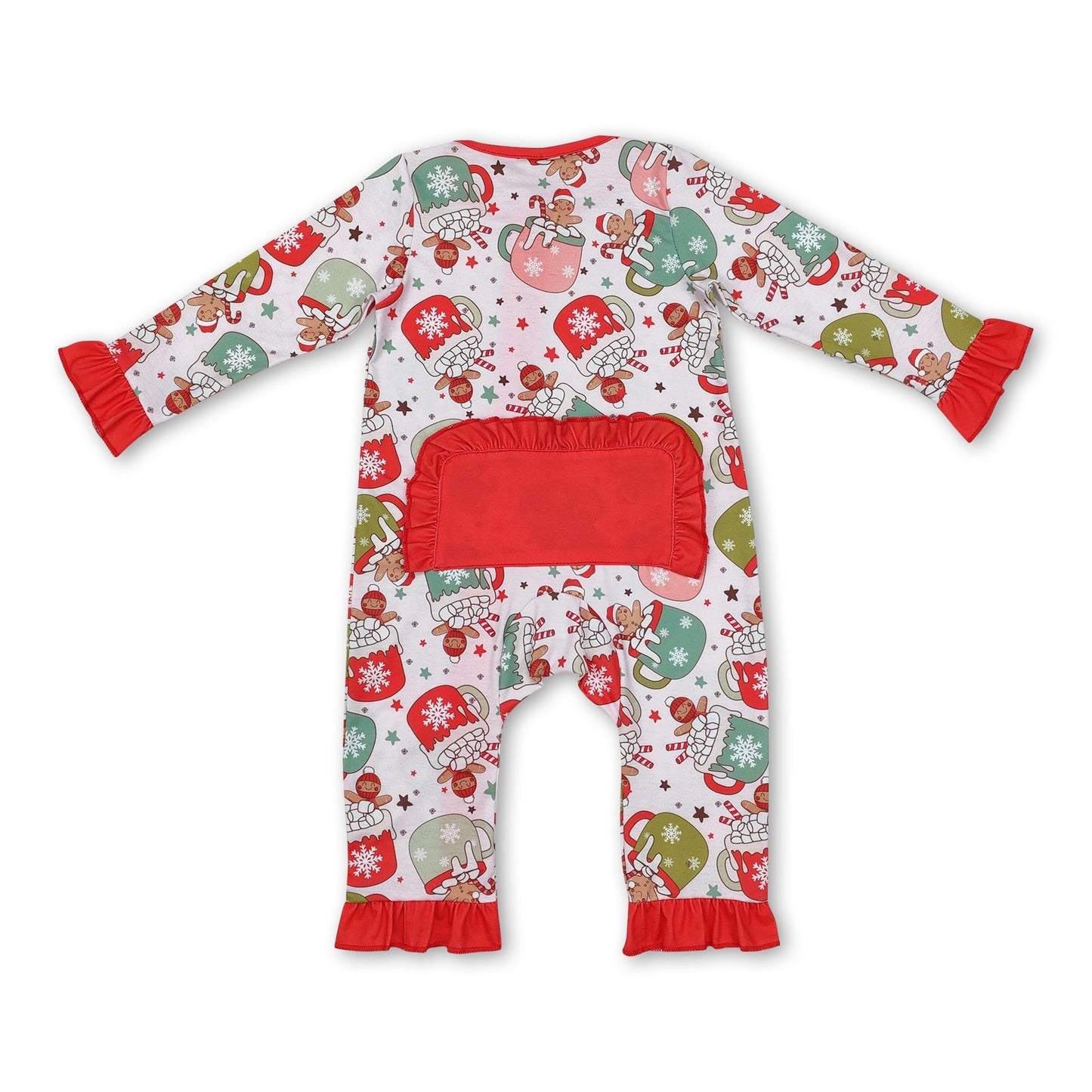 Langärmeliger Lebkuchen-Strampler mit Reißverschluss für Baby-Mädchen zu Weihnachten