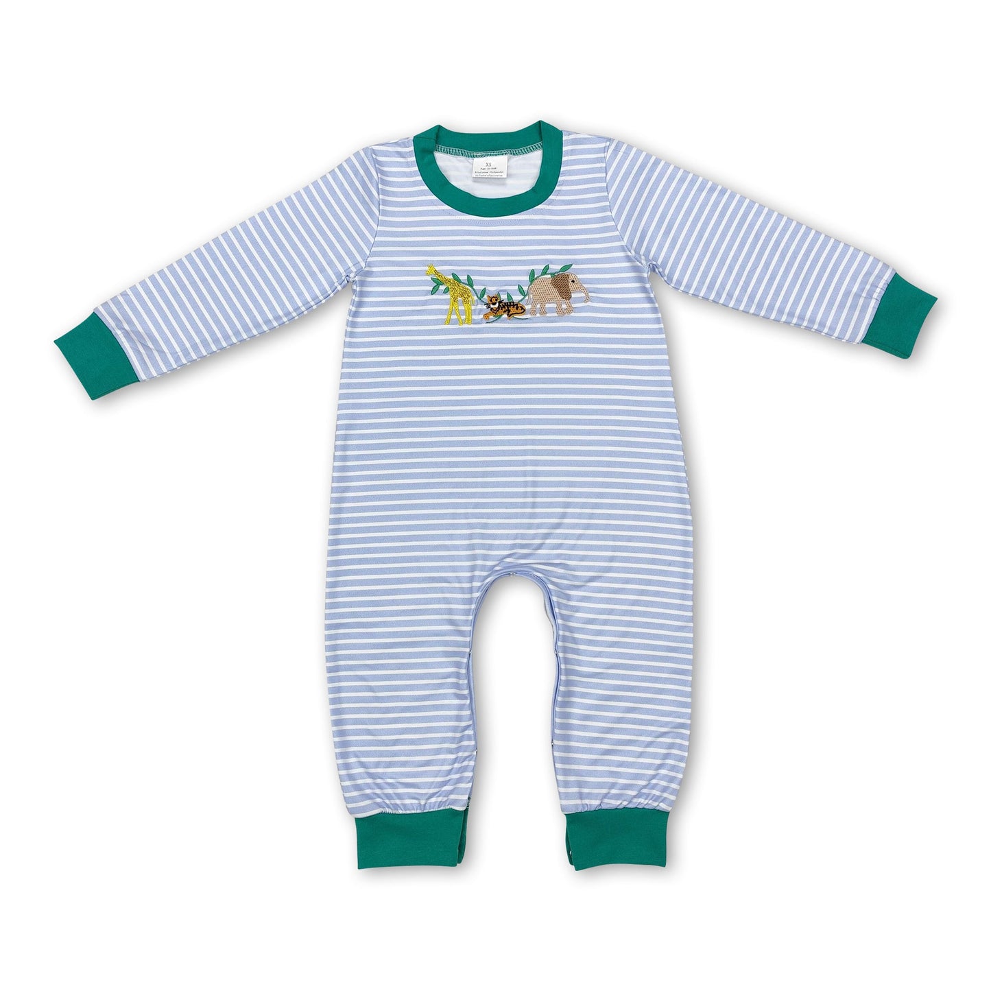 Gestreifter Giraffen-Tiger-Elefanten-Strampler für Jungen