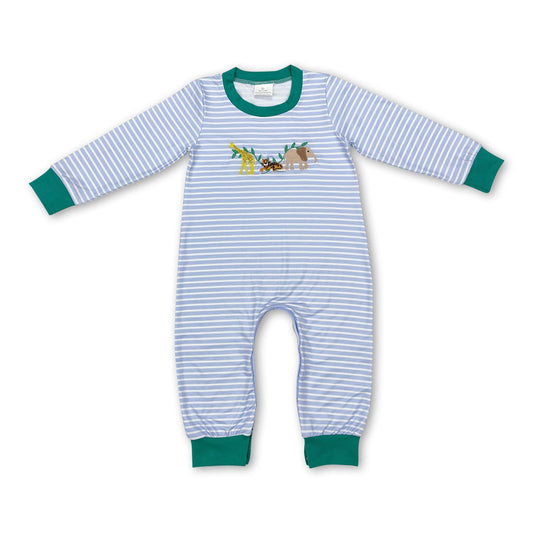 Gestreifter Giraffen-Tiger-Elefanten-Strampler für Jungen