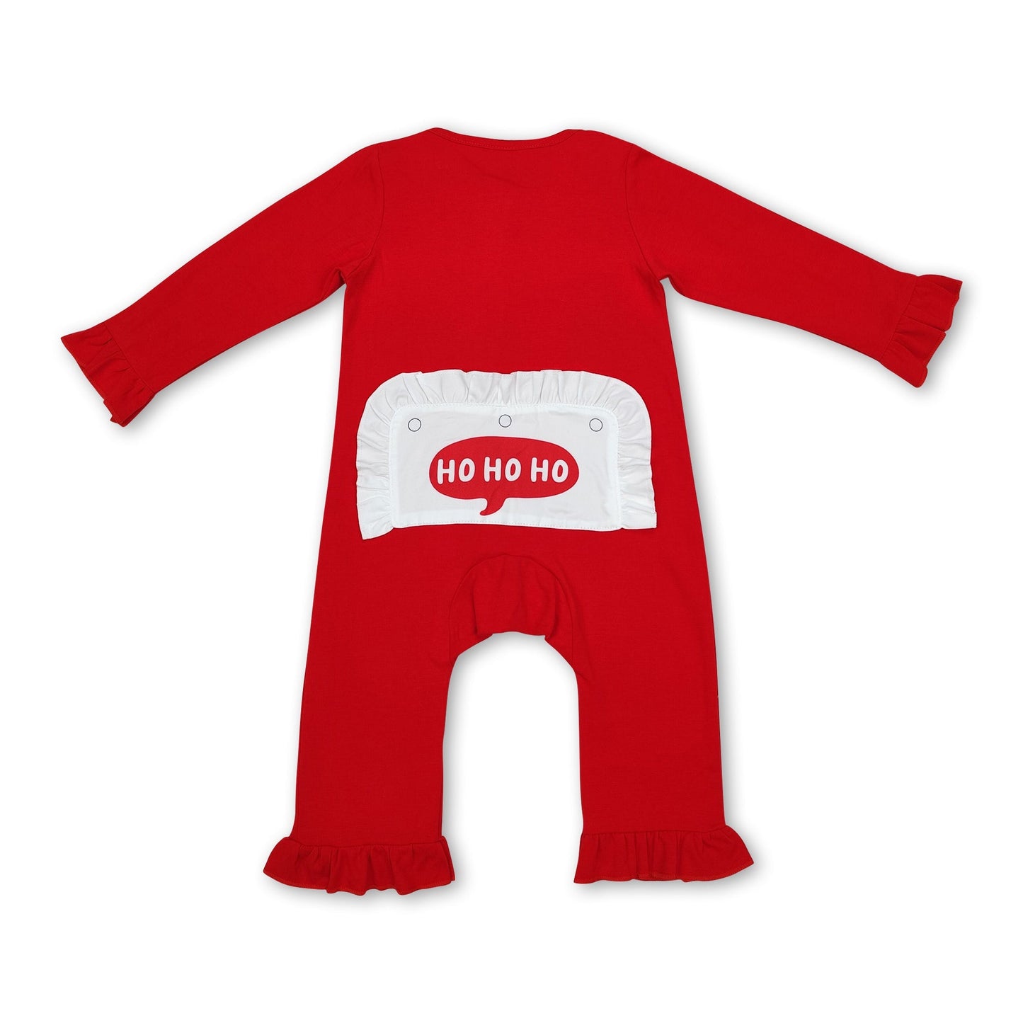 Nikolaus Stickerei Ho Ho Ho Baby Mädchen Reißverschluss Weihnachts-Strampler