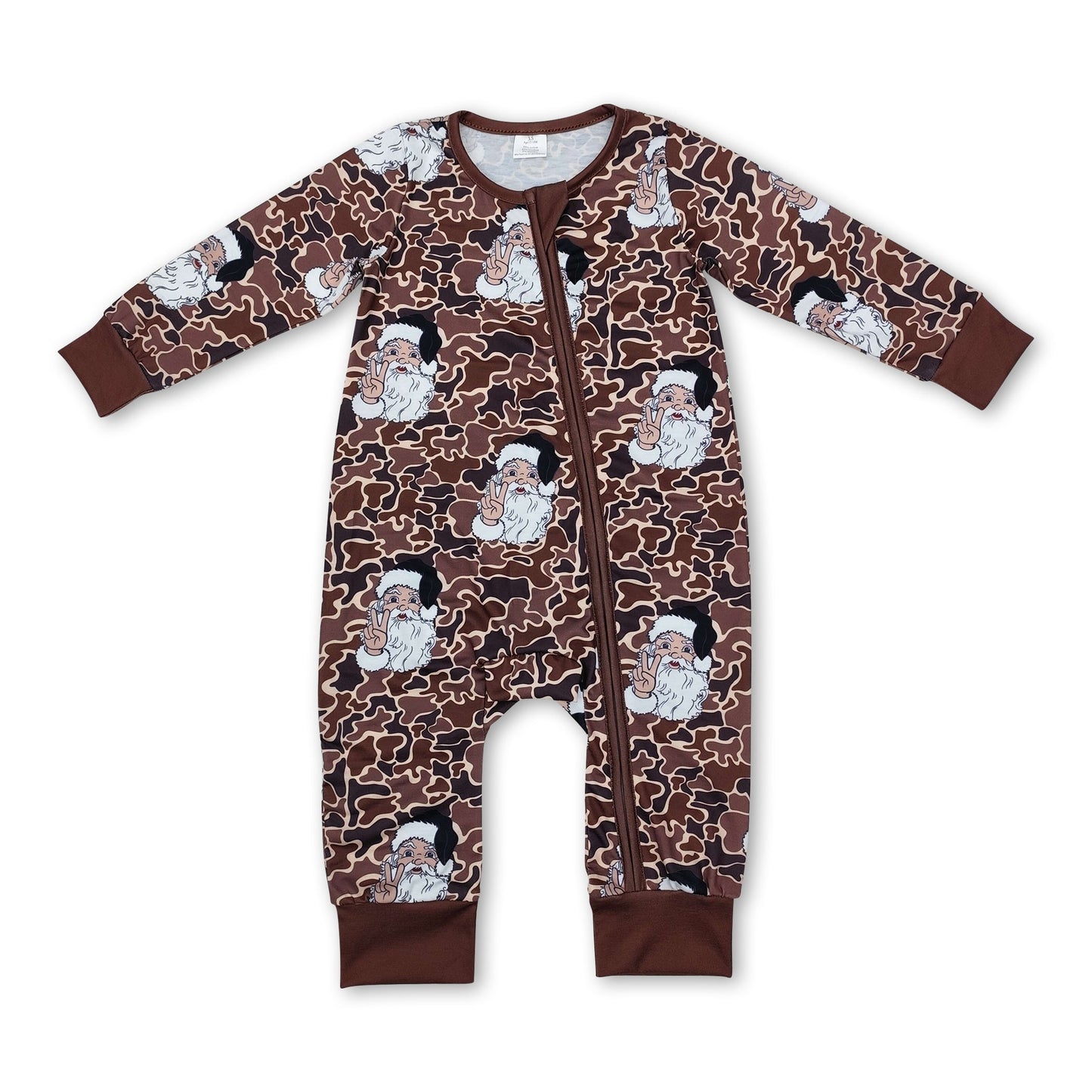 Langarm Camo Weihnachtsmann Baby Jungen Strampler mit Reißverschluss