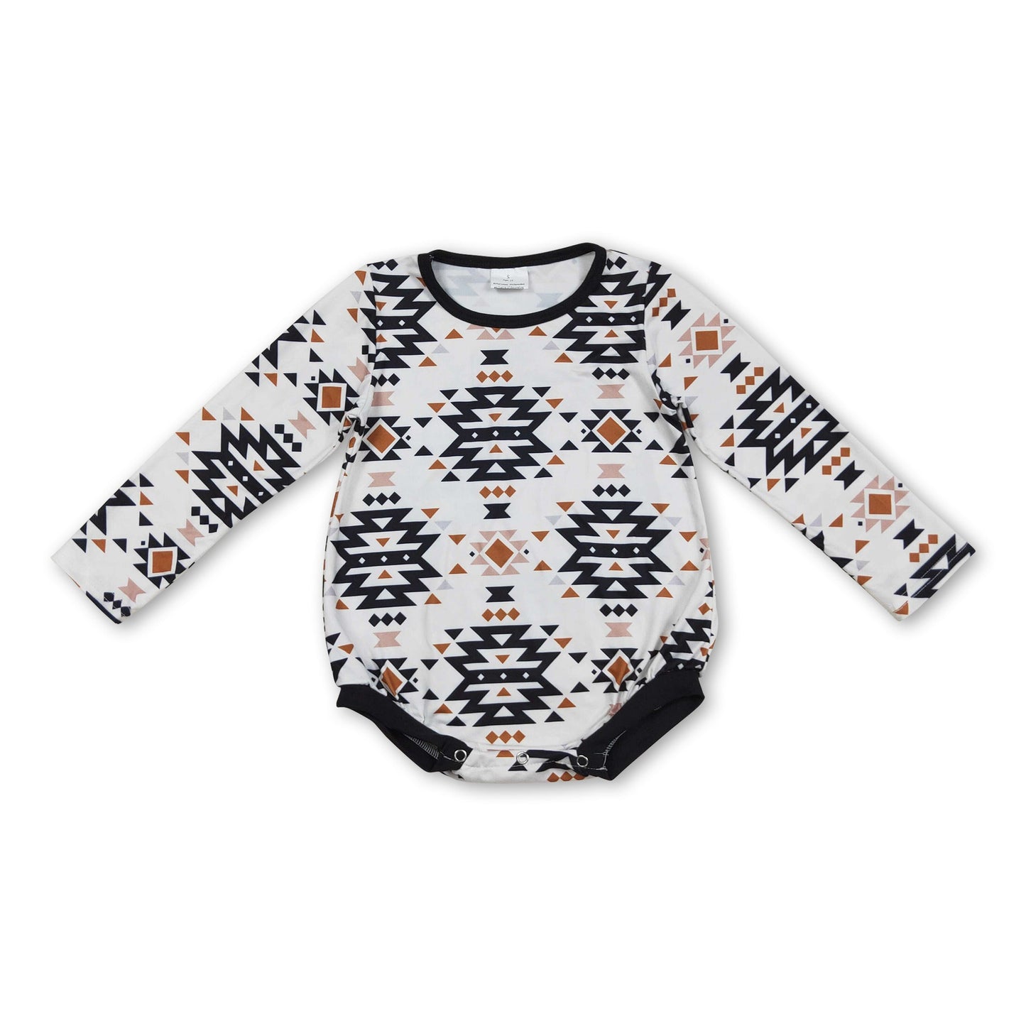 Langärmliger schwarzer Azteken-Baby-Jungen-Western-Strampler