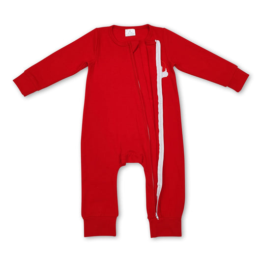 HO HO HO roter Weihnachtsstrampler für Babys mit Reißverschluss
