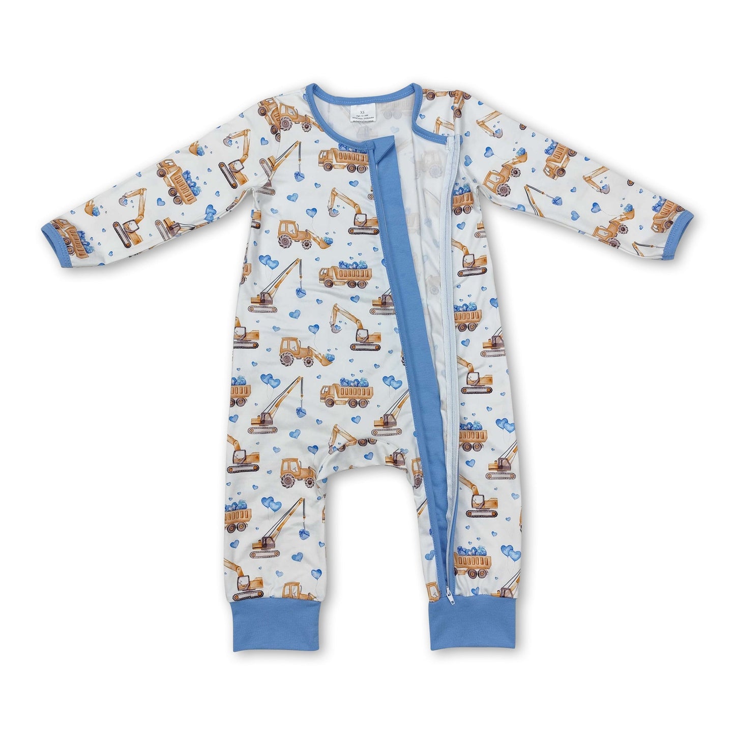 Hellblaue Herz-Konstruktionen Baby Jungen Valentins-Strampler