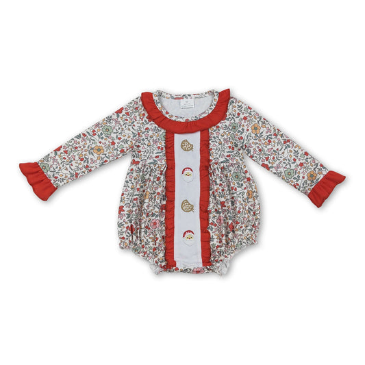 Blumen-Weihnachtsmann-Strampler für Baby-Mädchen