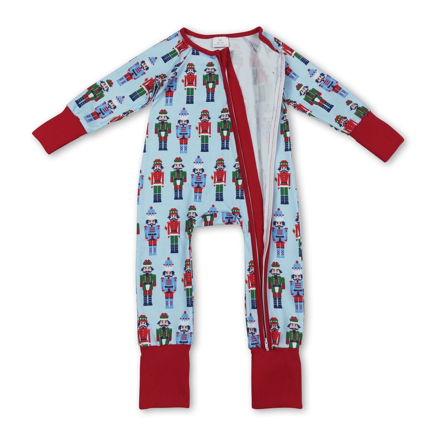 Blauer Ballett-Strampler mit Reißverschluss für Baby-Jungen zu Weihnachten