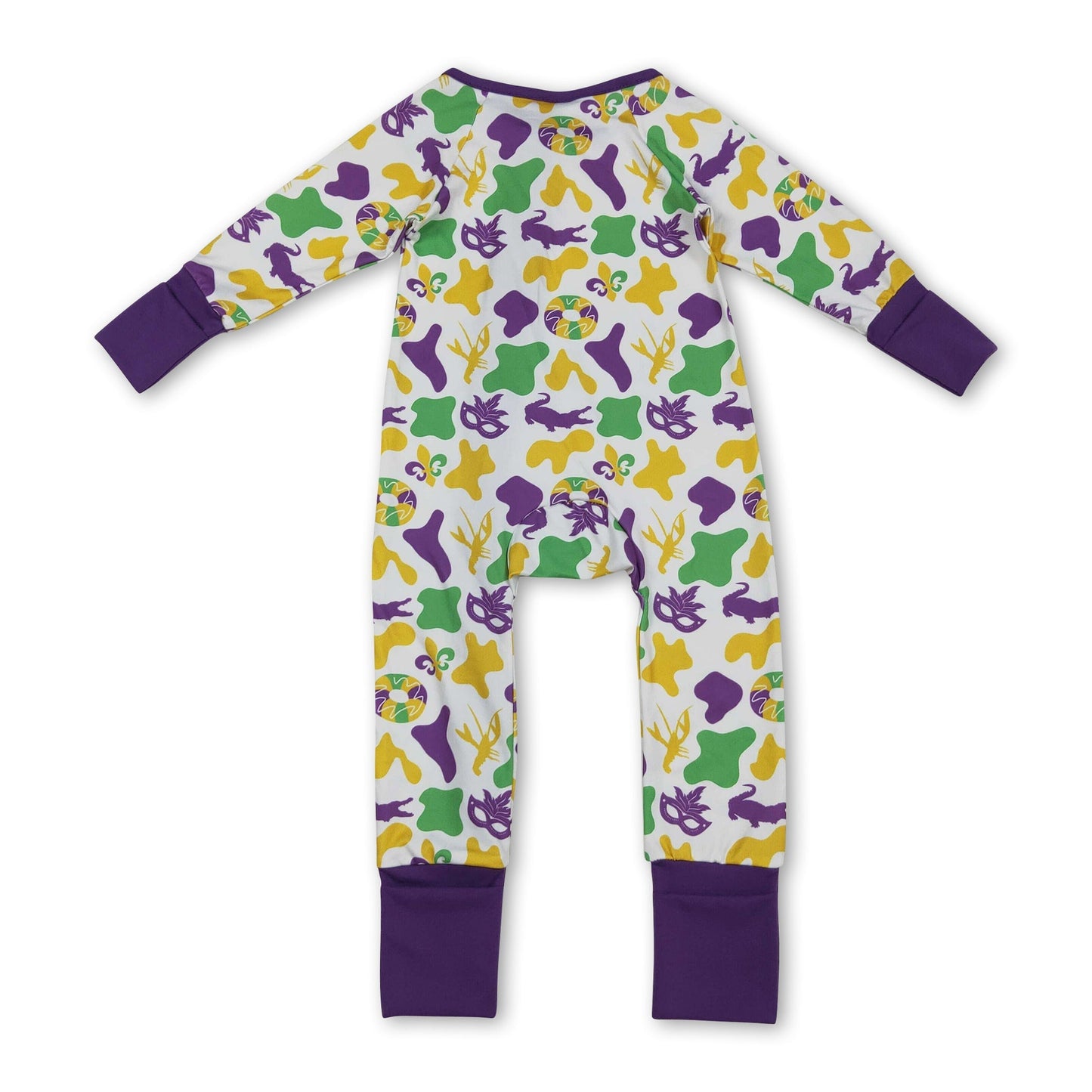 Krokodil Flusskrebs Baby-Kinder-Reißverschluss-Mardi-Gras-Strampler