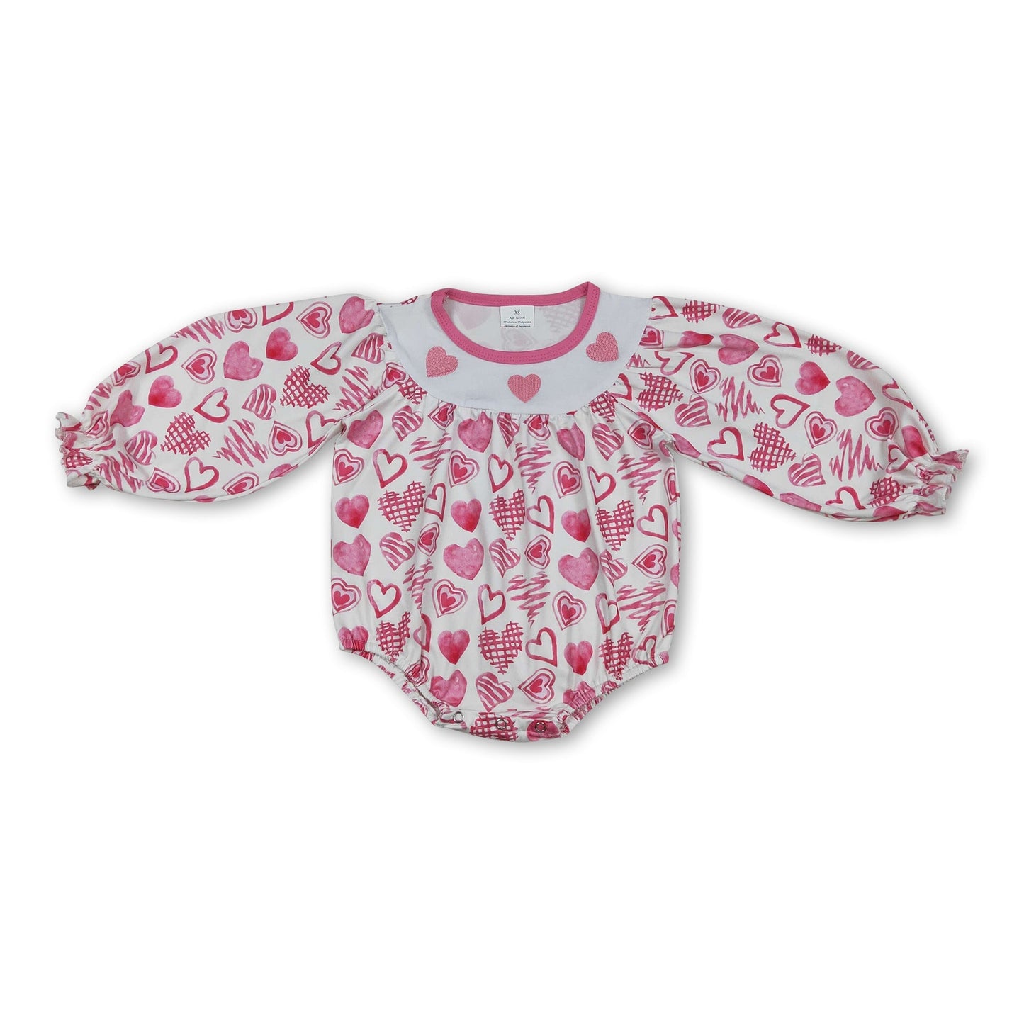 Langarm Herz Baby Mädchen Valentinstag Strampler