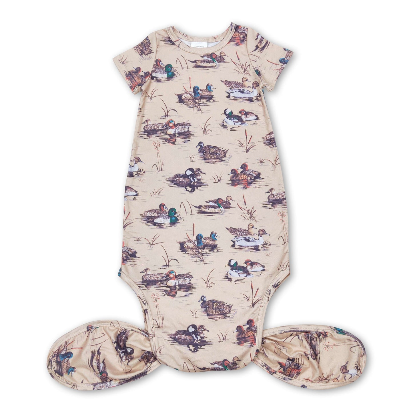 Enten-Baby-Kinderkleid mit kurzen Ärmeln