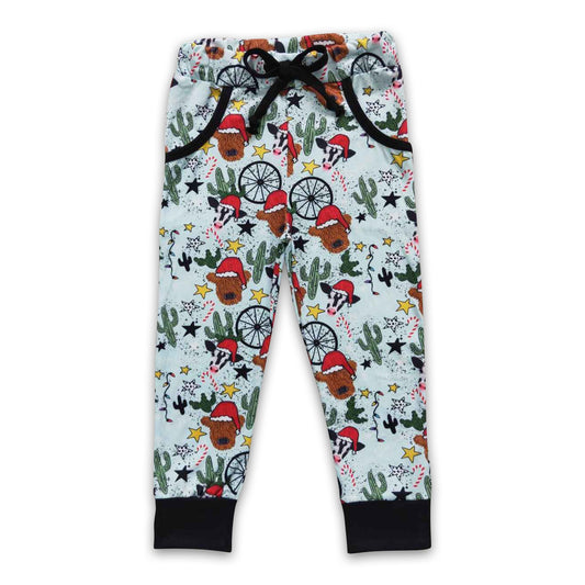 Highland-Kuh-Kaktus-Baby-Kinder-Weihnachts-Taschenhose