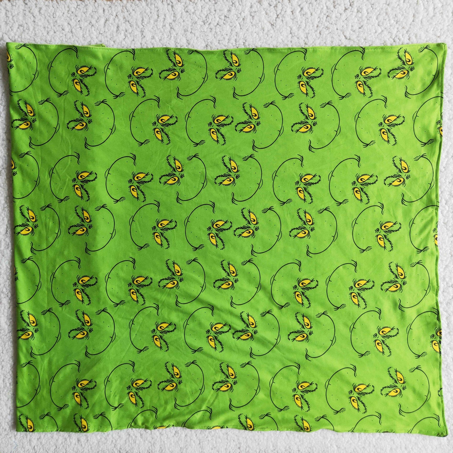 Grüne Gesichtsbedruckte Milchseide- und Minky-Weihnachtsdecken für Baby-Mädchen