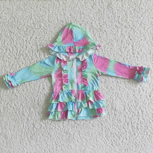 Mädchen Tie-Dye Hoodie-Cardigan