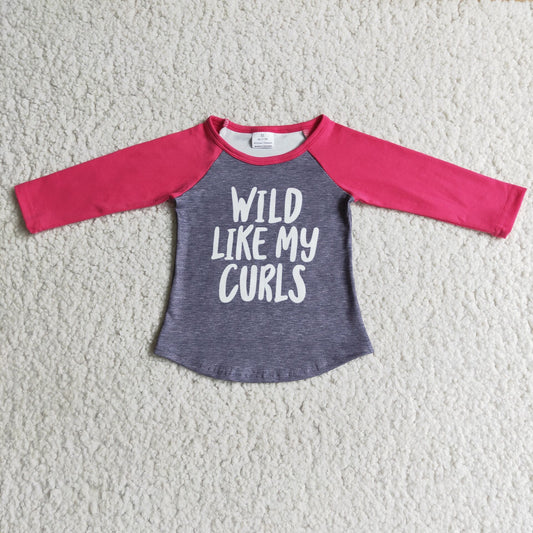 Wild wie meine Locken Mädchen Langarm Raglan