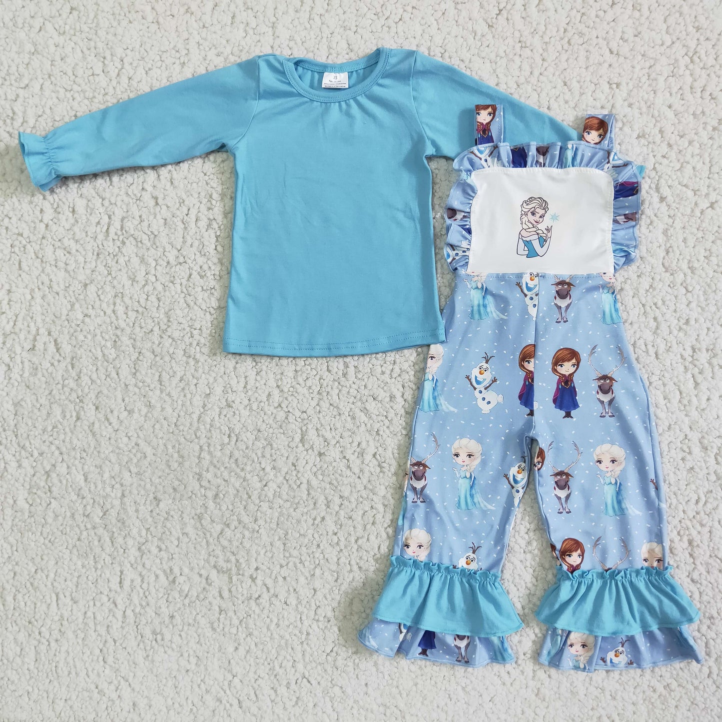 Blaue Baumwollhemd Eis Overalls Mädchen Boutique Kleidung