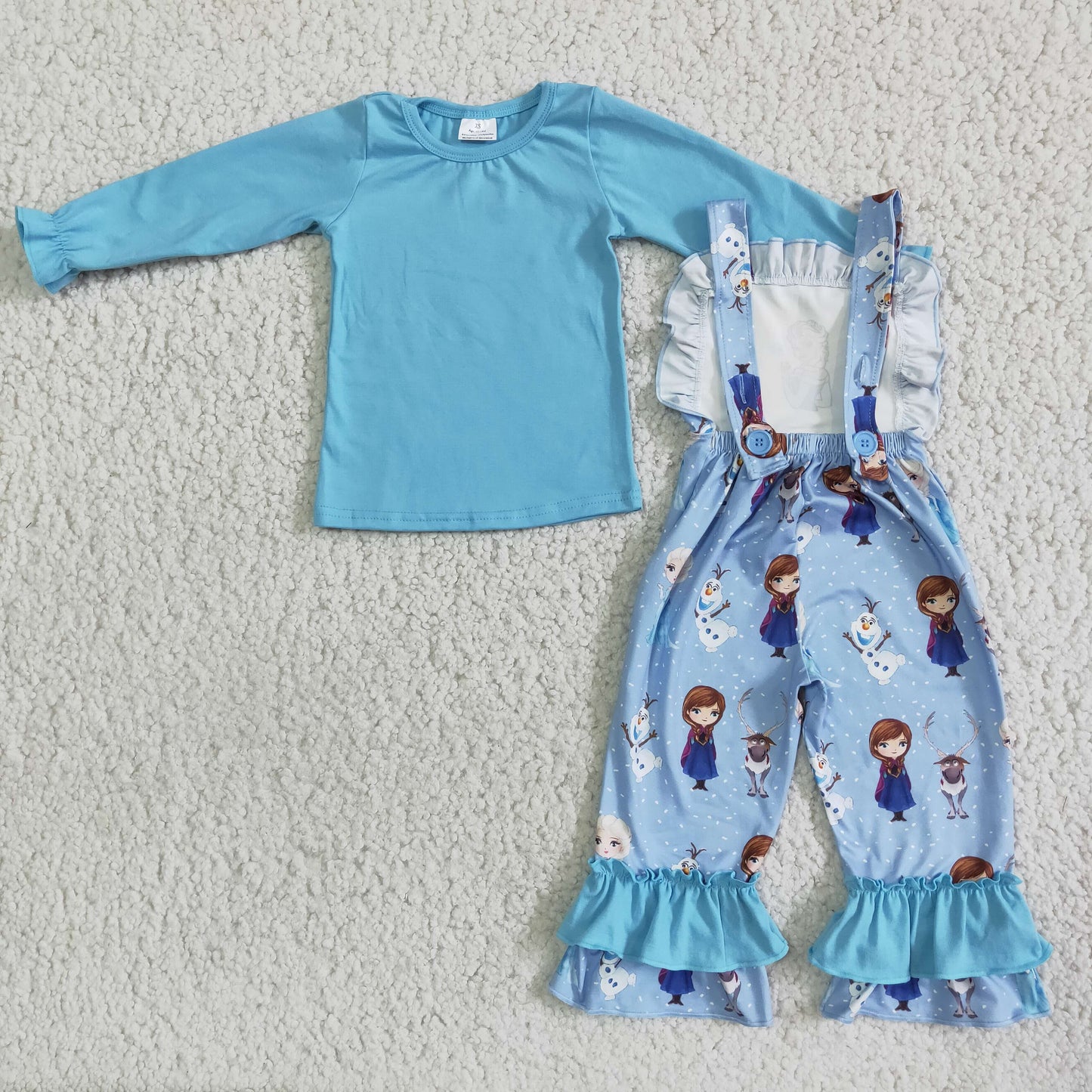 Blaue Baumwollhemd Eis Overalls Mädchen Boutique Kleidung