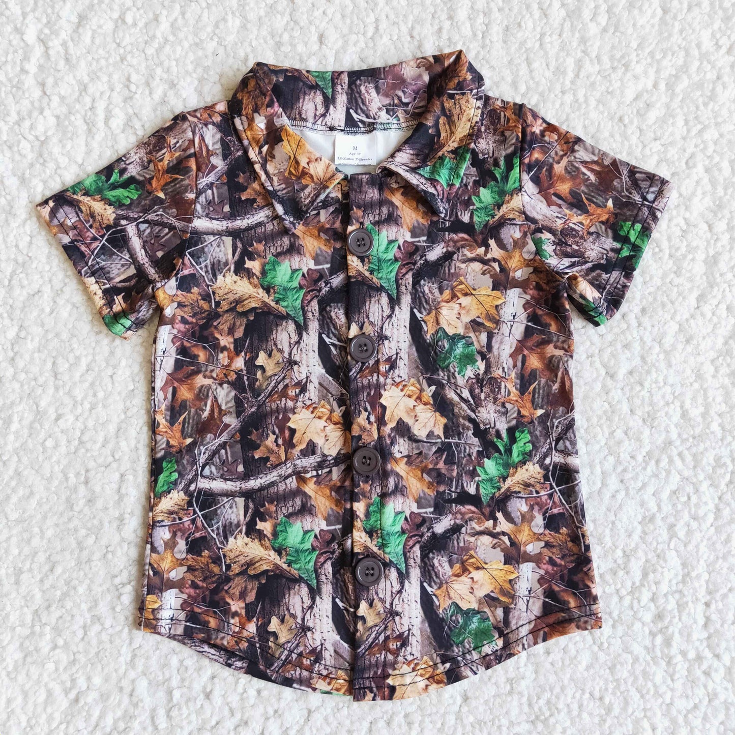 Camo-Print Kurzarm-Polohemd für Jungen für den Sommer