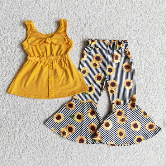 Mädchen Ärmellose Tunika Sonnenblumen-Outfit
