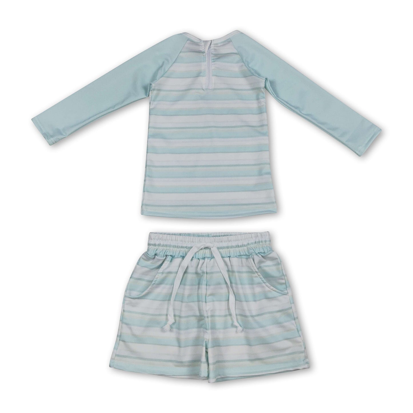 Langärmliges gestreiftes Top Shorts Kinder Jungen Badeanzug