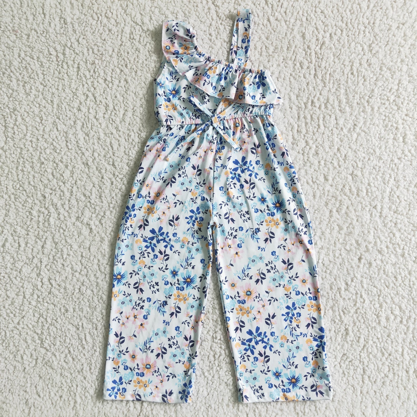 Einteiliger Strampler für Baby-Mädchen mit schulterfreiem Blumenmuster